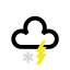 Neige en grande quantité et orages